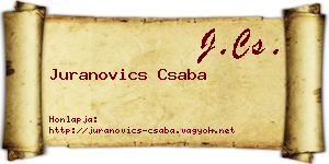 Juranovics Csaba névjegykártya